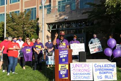 Essential Loudoun County Workers and Community Members Rally for Collective Bargaining